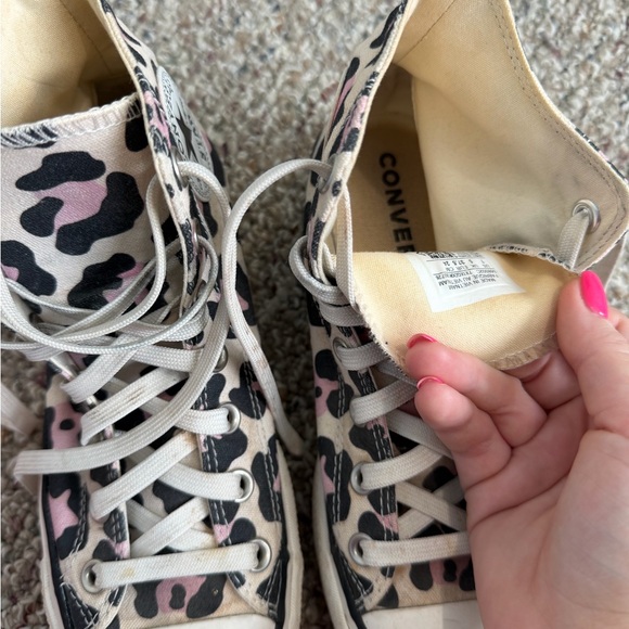 Converse Pink and Black Animal Print High-Tops - Picture 3 of 4
